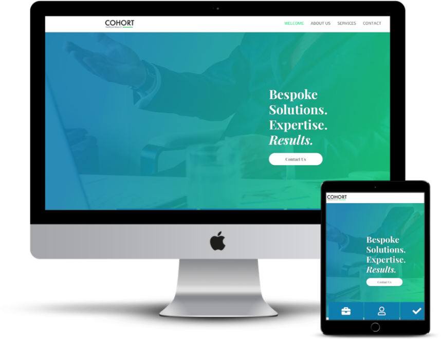 cohort's new website screen shot created by Surrey Web Studio